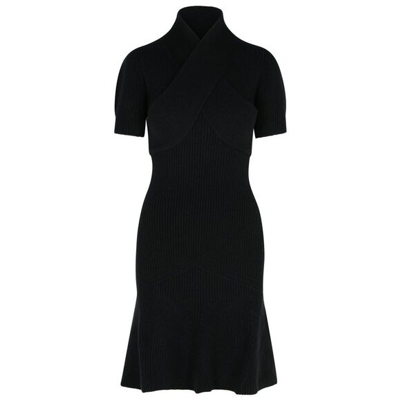 Patou Black Merino Wool Blend Dress Women